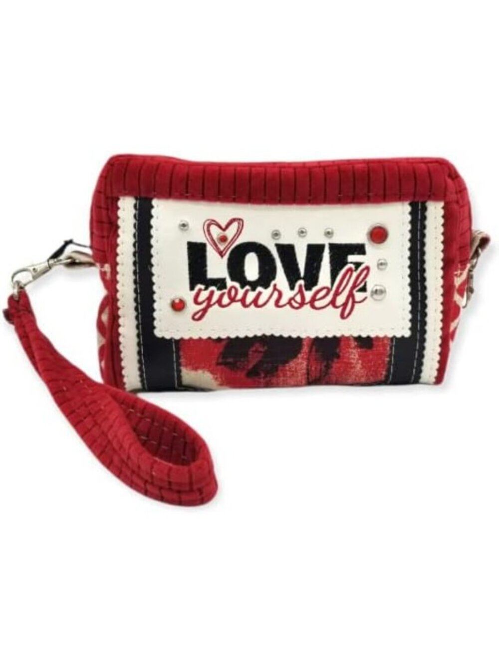 Embroidered Heart Crossbody Purse | Inspirational Gift | Small Recycled Leather